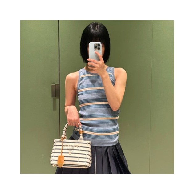 PRADA 프라다 스트라이프 토트백 1BA038 2COLOR