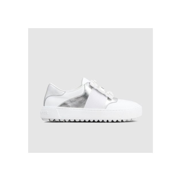 ROGER VIVIER 로저비비에 여성용 다이아몬드 버클 가죽 스니커즈 6873