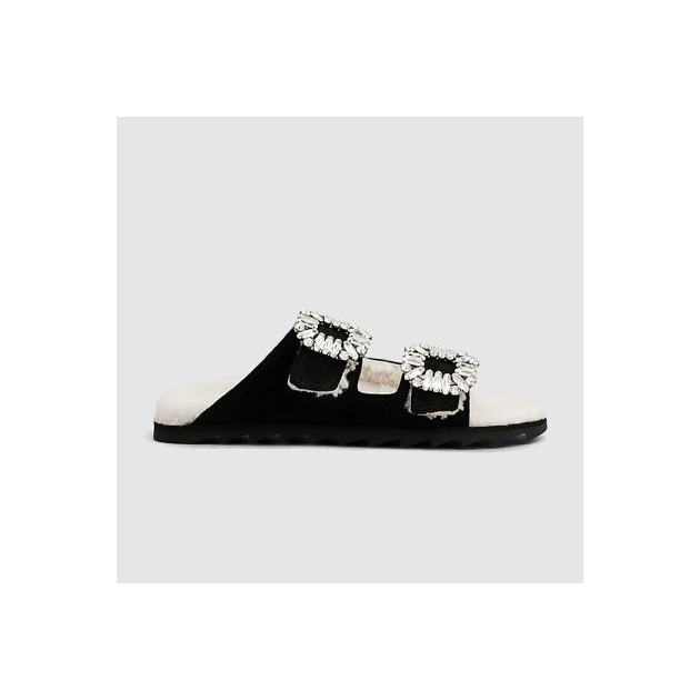 ROGER VIVIER 로저비비에 여성용 다이아몬드 버클 스웨이드 뮬 4583 2COLOR