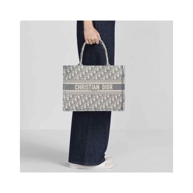 DIOR 디올 오블리크 북토트백 그레이 미디움