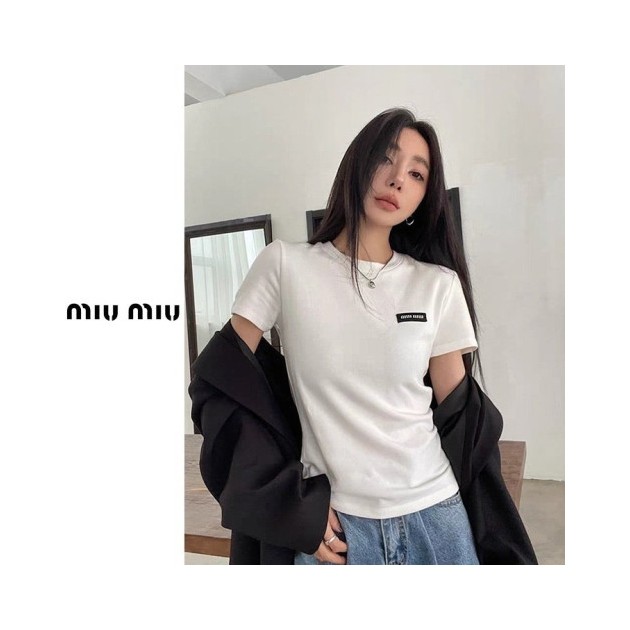 MIUMIU 미우미우 블랙 로고 반팔티 3COLOR