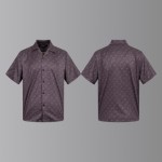 LOUIS VUITTON 루이비통 모노그램 오픈 카라 쇼트 슬리브 셔츠