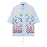 LOUIS VUITTON 루이비통 플라워 엠브로이더드 쇼트 슬리브 셔츠