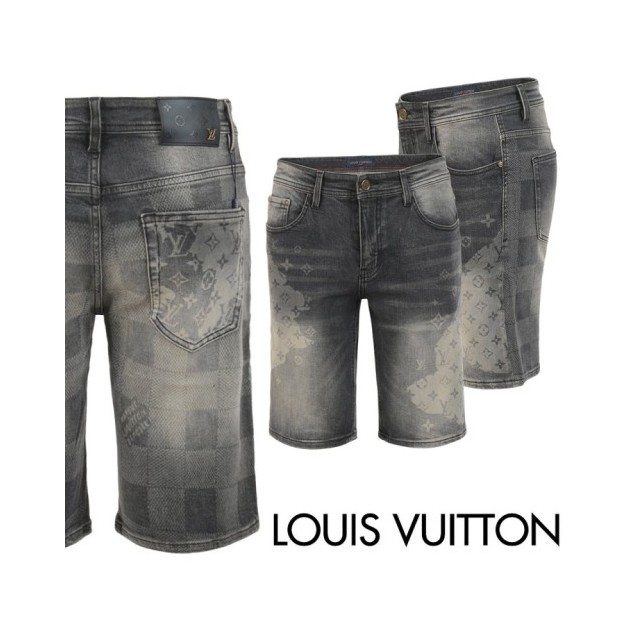 LOUIS VUITTON 루이비통 그래픽 다미 흑청 하프 팬츠