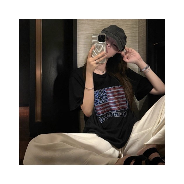 CHROME HEARTS 크롬하츠 아메리칸 플래그 반팔티셔츠
