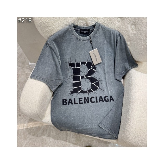 BALENCIAGA 발렌시아가 B로고 데미지 워싱 티셔츠