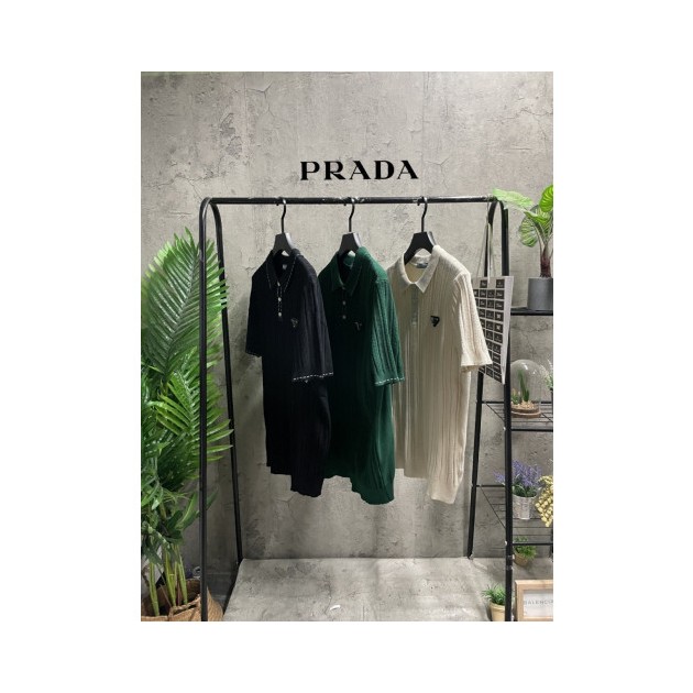 PRADA 프라다 스티치 카라 니트