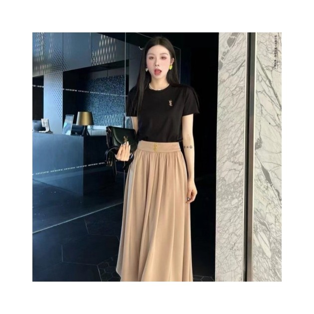 SAINT LAURENT 생로랑 롱치마 반팔 셋트