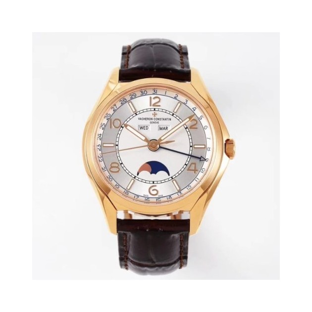 VACHERON CONSTANTIN 바쉐론 콘스탄틴 피프티 식스 컴플리트 캘린더 화이트 다이얼 로즈골드 레더 스트랩 40mm 4000E/000A-B548