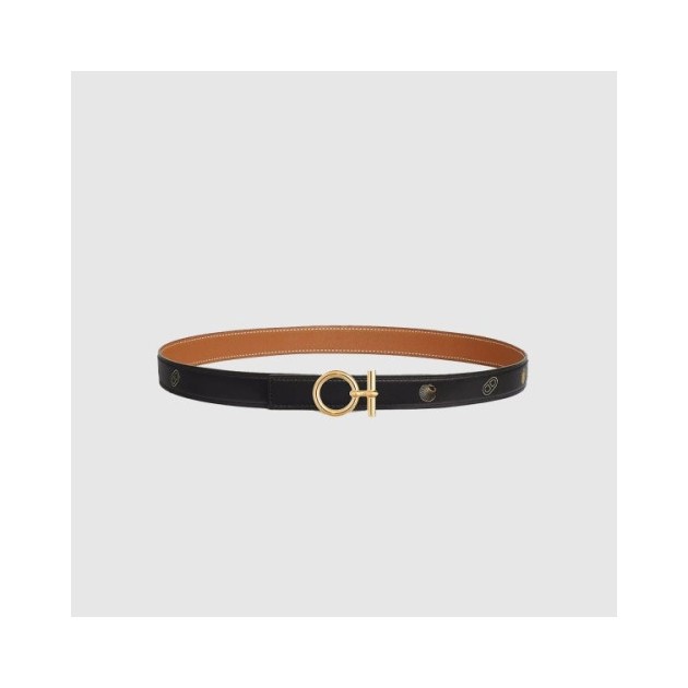HERMES 에르메스 Flot 벨트 버클 sur Mer 리버서블 가죽 스트랩 2COLOR