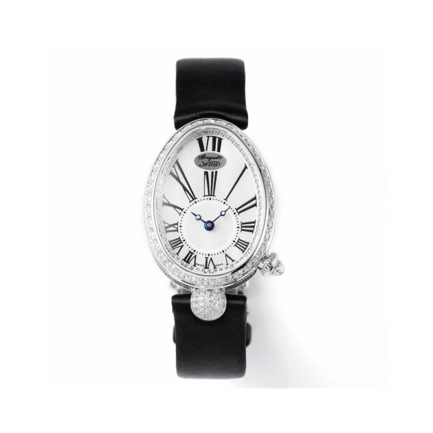 BREGUET 브레게 퀸 오브 나폴리 화이트골드 다이아 베젤 실크/레더 스트랩 V2버전 8928BB/51/944/DD0D