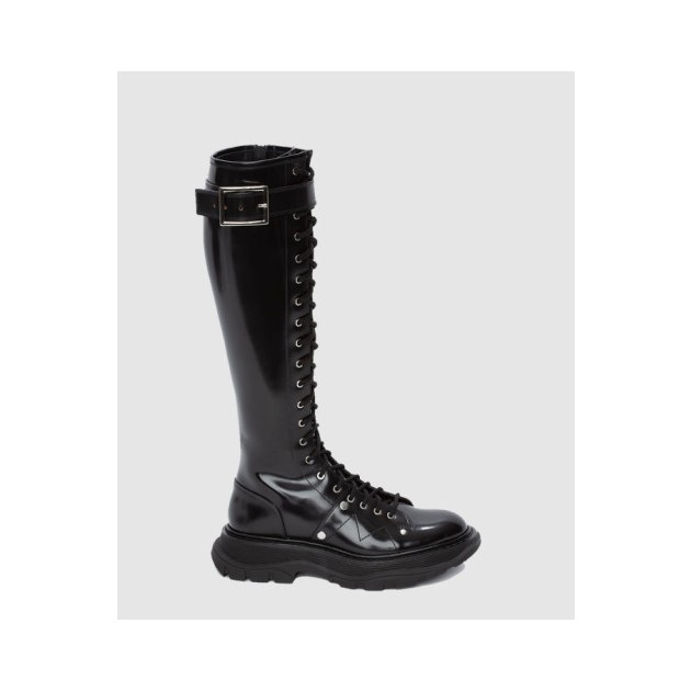 ALEXANDER MCQUEEN 알렉산더맥퀸 트레드 슬릭 니하이 부츠 595466