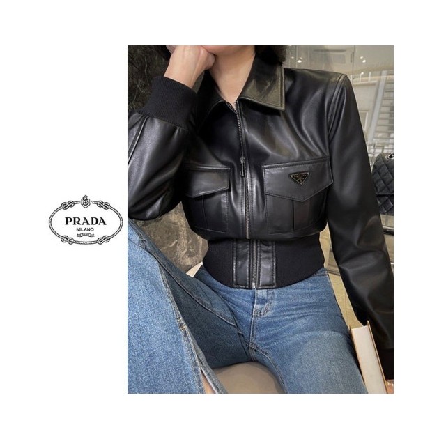 PRADA 프라다 시보리 레더자켓