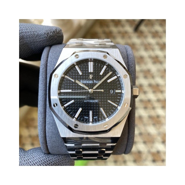 AUDEMARS PIGUET 오데마피게 로얄오크 블랙 텍스처 다이얼 SS 브레이슬릿 41mm V3 15400ST