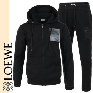 LOEWE 로에베 가죽 로고 후드집업 셋업