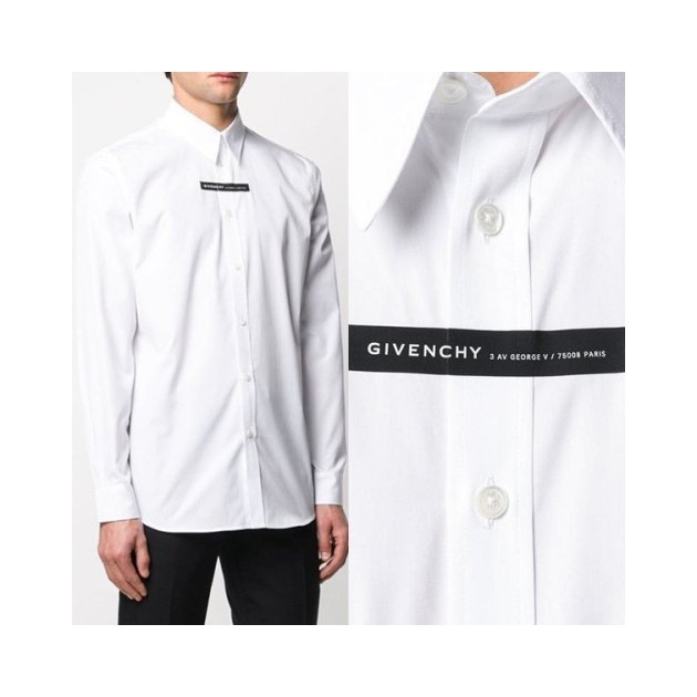 GIVENCHY 지방시 로고포인트 솔리드 셔츠