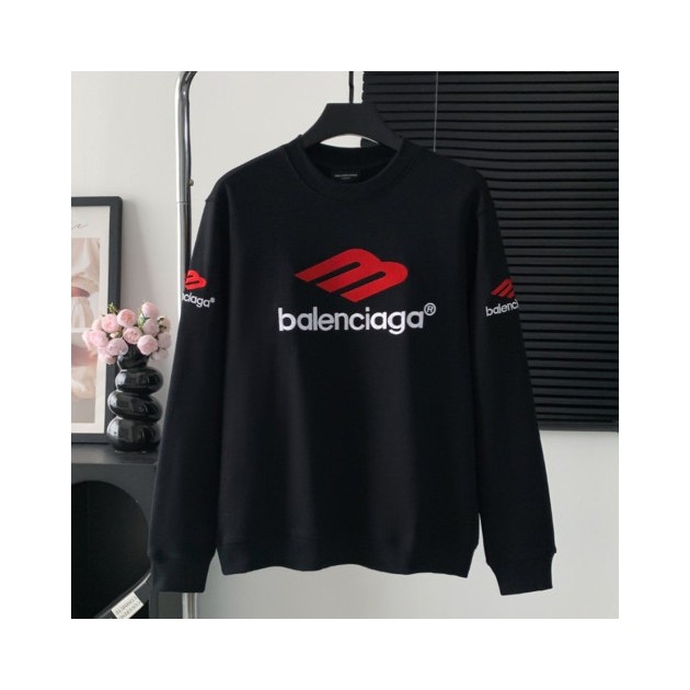 BALENCIAGA 발렌시아가 자수 로고 라운드 맨투맨 남여공용