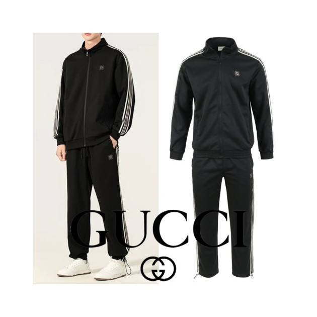 GUCCI 구찌 스트라이프 스틸로고 집업 셋업