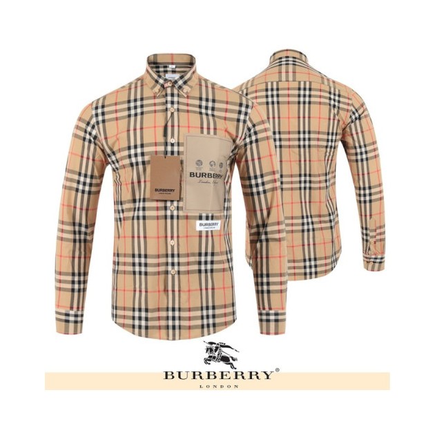 BURBERRY 버버리 시그니처 레터링 긴팔 체크 남방