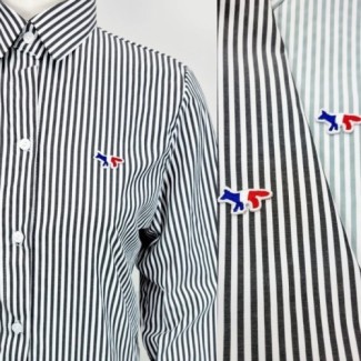 MAISON KITSUNE 메종키츠네 트리컬러 스트라이프 셔츠