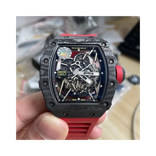RICHARD MILLE 리차드밀 라파엘 나달 블랙 NTPT 카본 스켈레톤 다이얼 레드 러버스트랩 V4버전 RM35-02