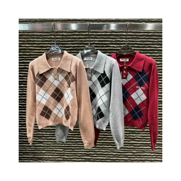 MIUMIU 미우미우 아가일 카라니트