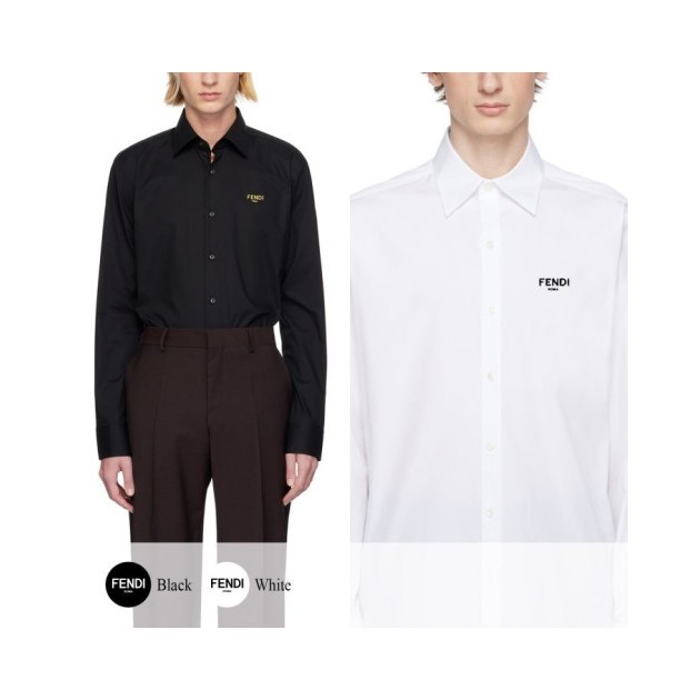 FENDI 펜디 로고 자수 셔츠