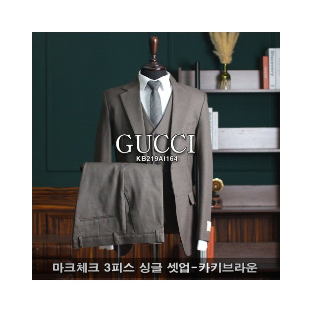 GUCCI 구찌 마크체크 3피스 싱글 셋업