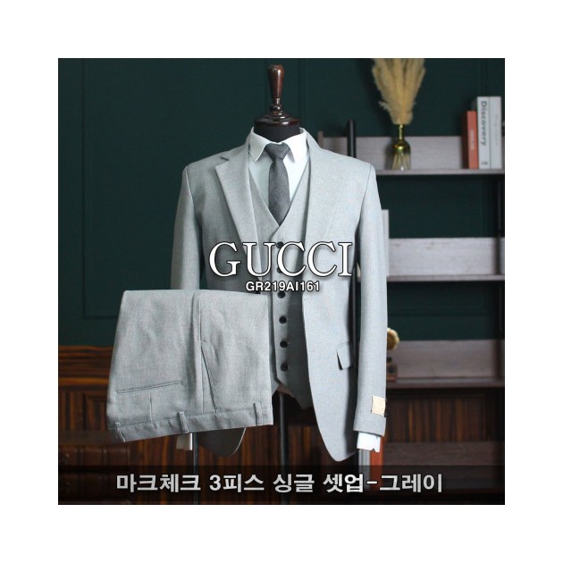 GUCCI 구찌 마크체크 3피스 싱글 셋업