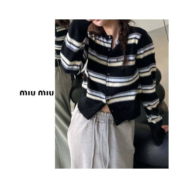 MIUMIU 미우미우 미주 단가라 가디건