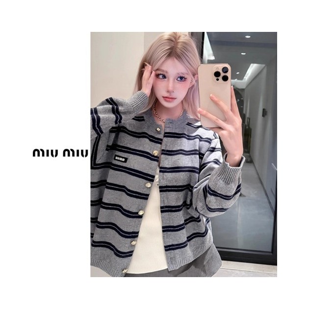 MIUMIU 미우미우 스트라이프 가디건 2COLOR