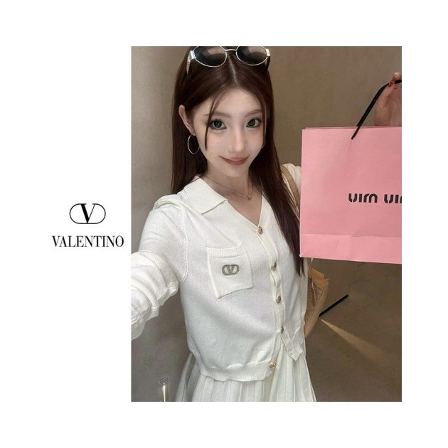 VALENTINO 발렌티노 자수 가디건 치마 셋업