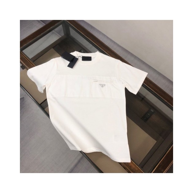 PRADA 프라다 삼각로고 라운드 티셔츠