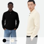 BOTTEGA VENETA 보테가베네타 사이드 로고 자수 카라 니트