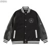CHROME HEARTS 크롬하츠 크로스 레더 홀스슈 바시티 자켓