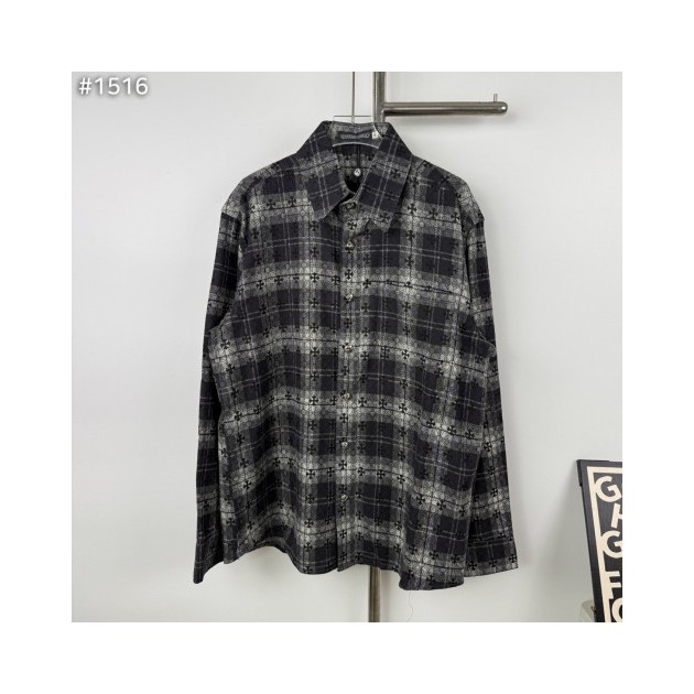 CHROME HEARTS 크롬하츠 크로스 포인트 플란넬 체크 셔츠