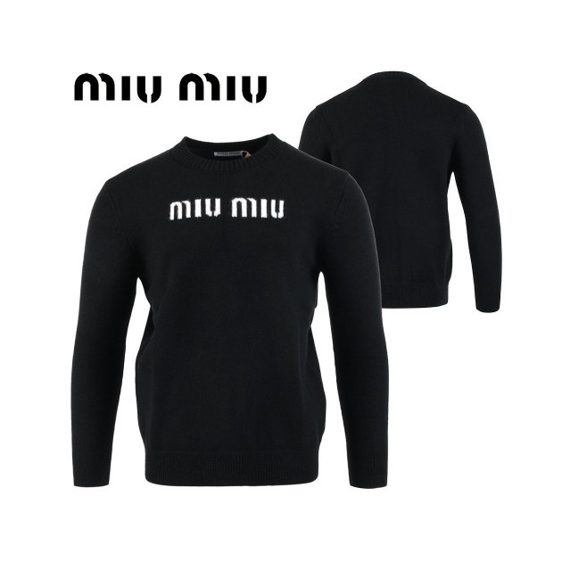 MIUMIU 미우미우 메인 로고 니트