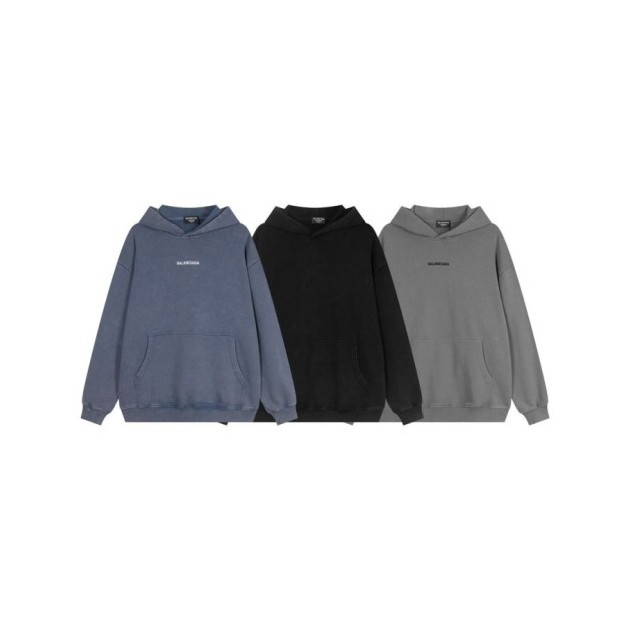 BALENCIAGA 발렌시아가 자수 로고 워싱 후드