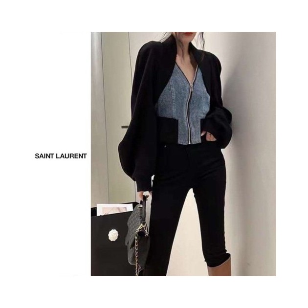 SAINT LAURENT 생로랑 프롬 데님 보렐로자켓