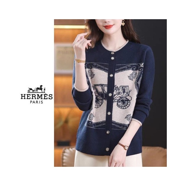 HERMES 에르메스 벨라 패턴 가디건 2COLOR
