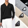 PRADA 프라다 오픈 카라 니트