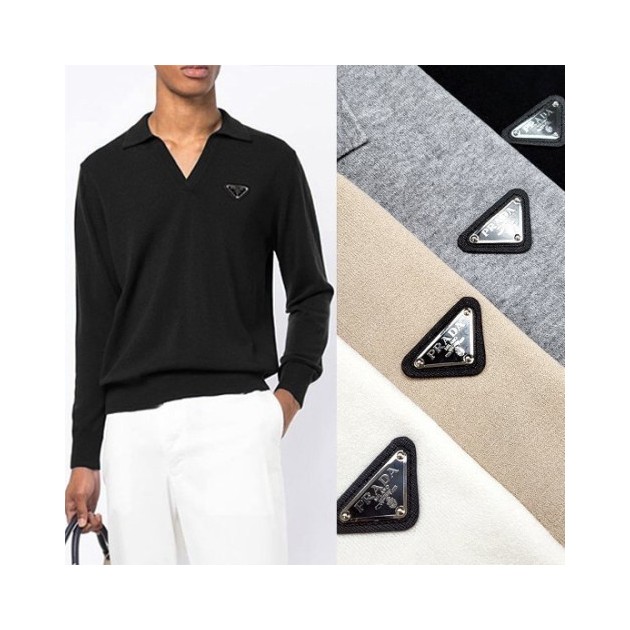 PRADA 프라다 오픈 카라 니트