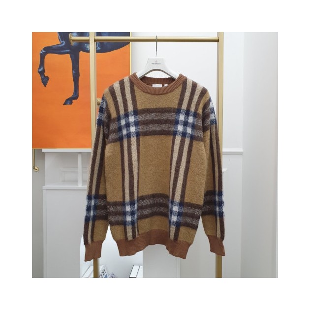 BURBERRY 버버리 모헤어 체크 니트