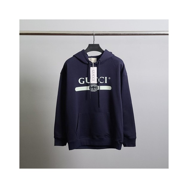 GUCCI 구찌 베이직 띠로고 코튼 후드티
