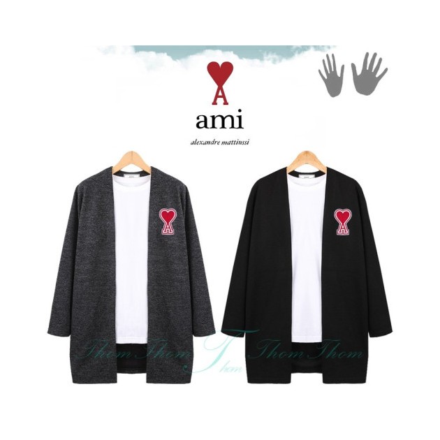AMI 아미 베이직 오픈 숄 가디건