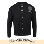 CHROME HEARTS 크롬하츠 실버 스티치 말굽 울 가디건