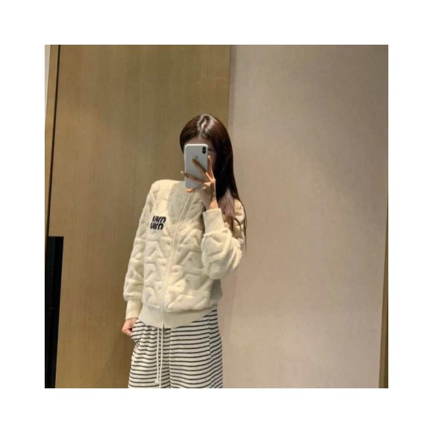 MIUMIU 미우미우 자카드 스웨터 집업 가디건