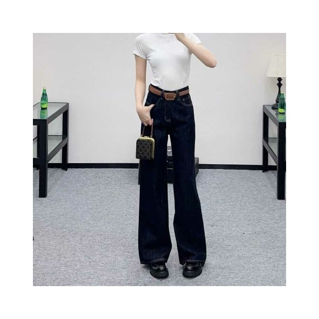 CHANEL 샤넬 CC 스트레이트 데님팬츠