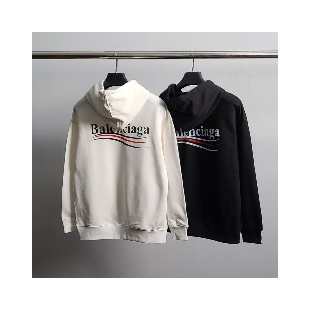 BALENCIAGA 발렌시아가 레드웨이브 코튼 후드티
