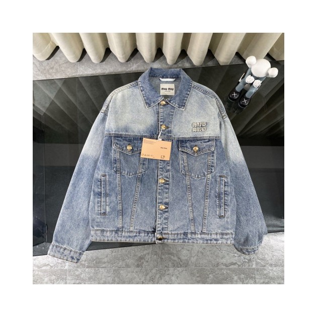 MIUMIU 미우미우 엠브로이더드 데님 자켓